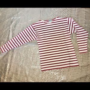 Red and white stripped long sleeve size 8